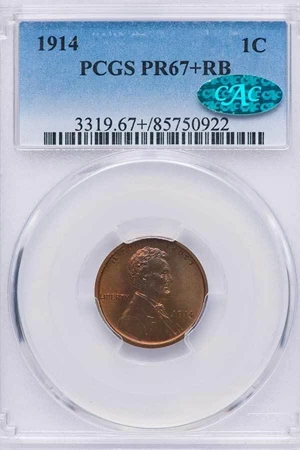 image for: 1C 1914 PCGS PR67+ RB CAC