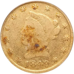 image for: $10 1849 MOFFAT. PCGS VF35 CAC