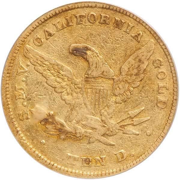 image for: $10 1849 MOFFAT. PCGS VF35 CAC