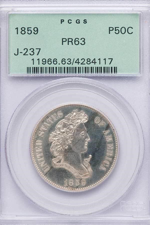 image for: 50C 1859 J-237. PCGS PR63