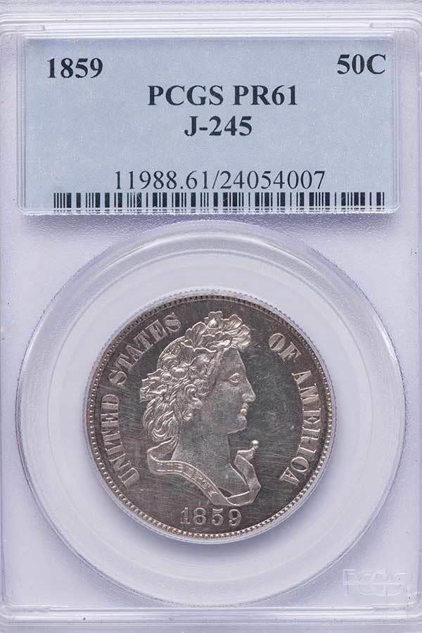 image for: 50C 1859 J-245. PCGS PR61