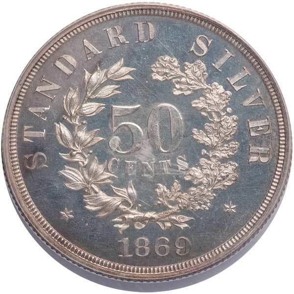 image for: 50C 1869 J-748. PCGS PR63