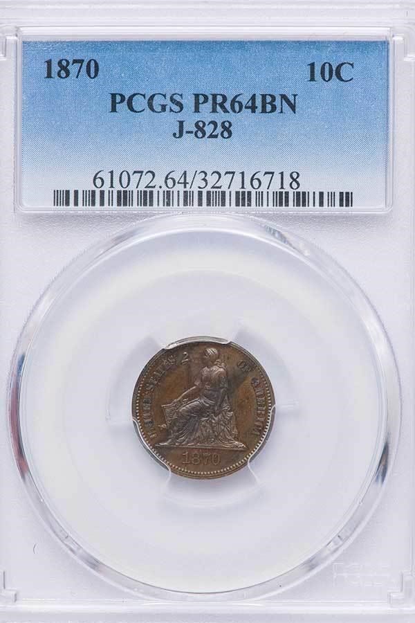 image for: 10C 1870 J-828.  PCGS PR64 BN