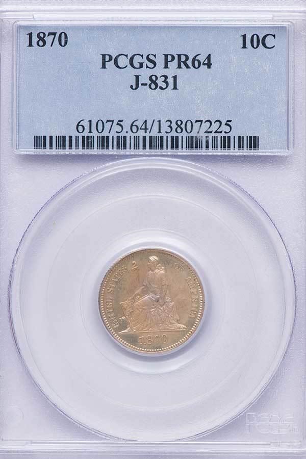 image for: 10C 1870 J-831. PCGS PR64
