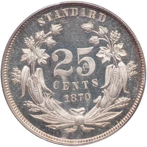image for: 25C 1870 J-895. PCGS PR65