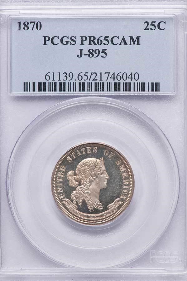 image for: 25C 1870 J-895. PCGS PR65