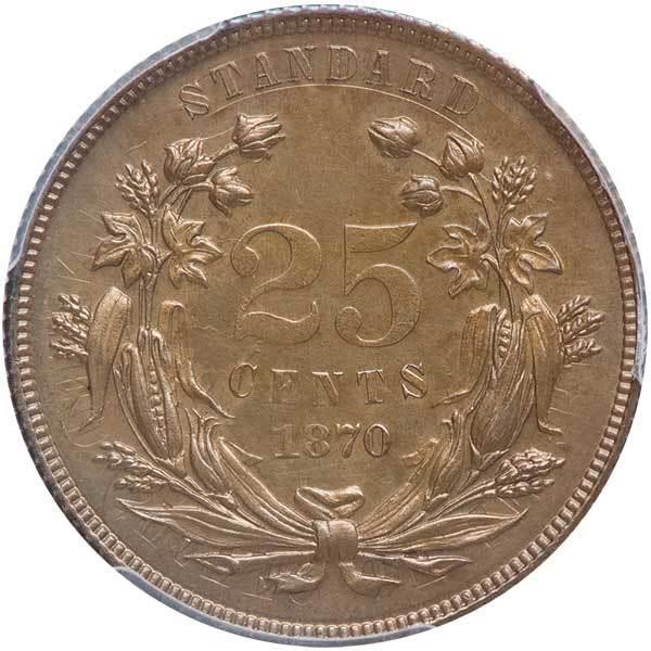 image for: 25C 1870 J-900. PCGS PR63
