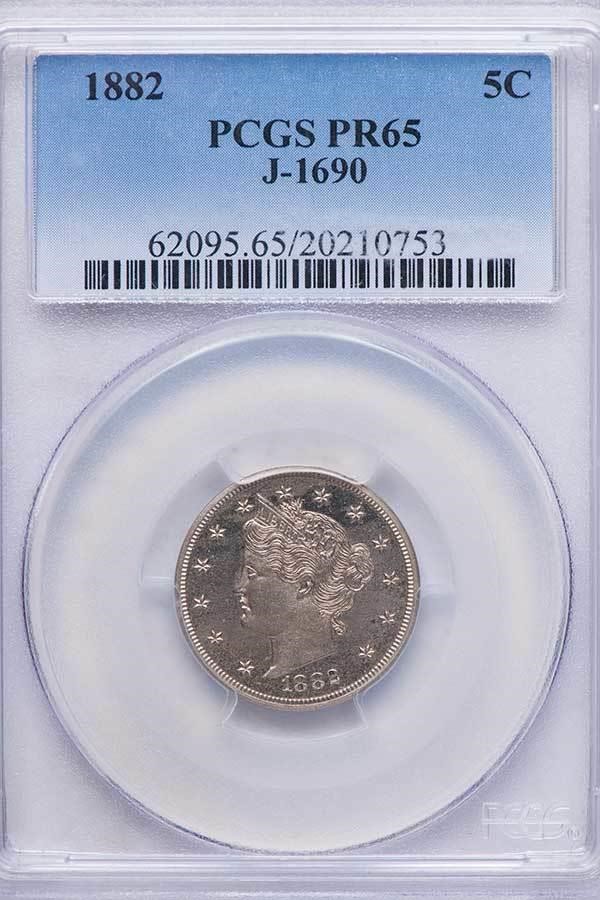 image for: 5C 1882 J-1690. PCGS PR65
