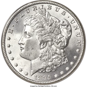 image for: 1891 $1 MS66 NGC....