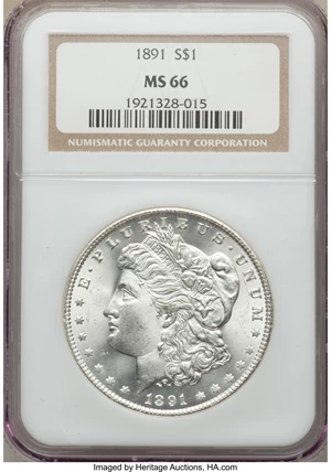 image for: 1891 $1 MS66 NGC....