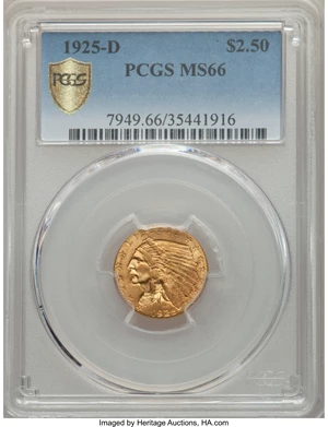 image for: 1925-D $2 1/2 MS66 PCGS Secure....