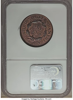 image for: 1816 1C N-2, R.1, MS63 Red and Brown NGC....