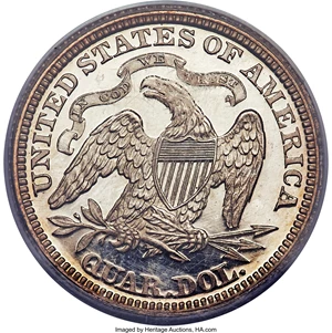 image for: 1866 25C PR64 Deep Cameo PCGS. Briggs 2-B....