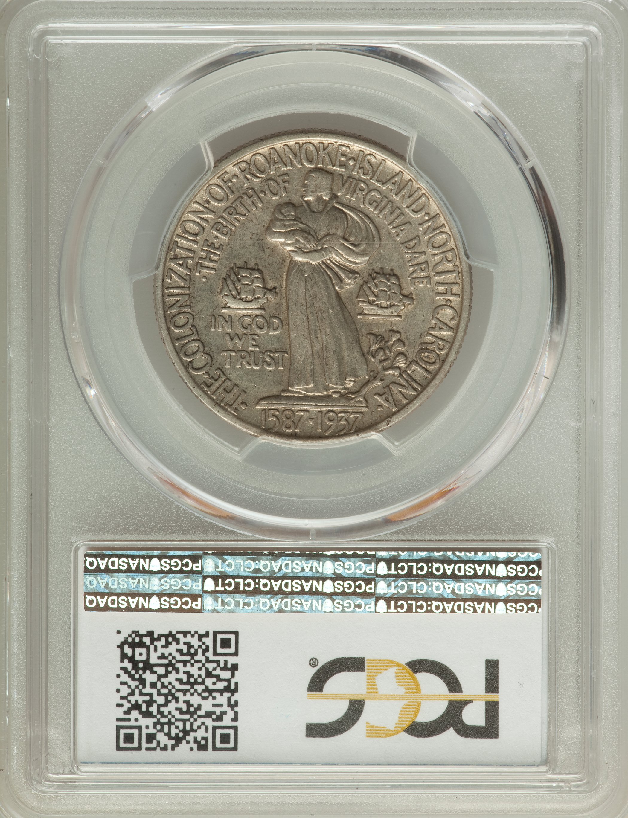 1937 50c Roanoke Island AU50 CAC thumbnail 2