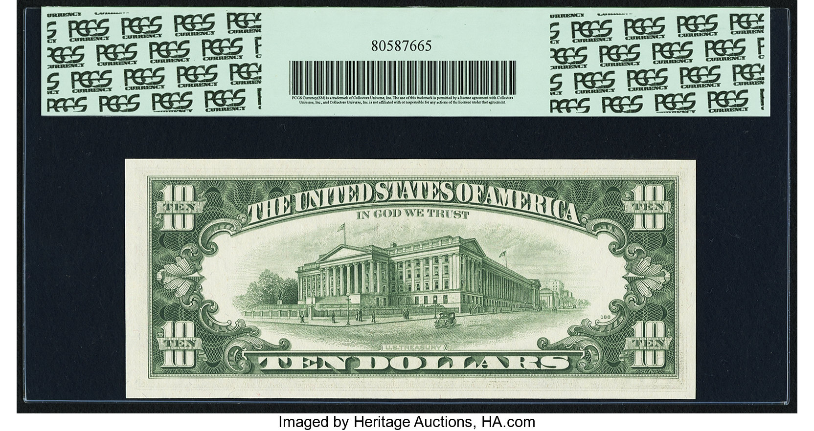 image for: Fr. 2020-K $10 1969B Federal Reserve Note. PCGS Gem New 65PPQ....