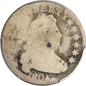 image for: 1804 Draped Bust Dime. JR-2. Rarity-5. 14 Stars on Reverse. AG-3 (PCGS).
