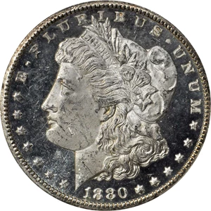 image for: 1880-CC Morgan Silver Dollar. VAM-6. Top 100 Variety. 8/Low 7. MS-64 (PCGS). Gold Shield Holder. CAC.