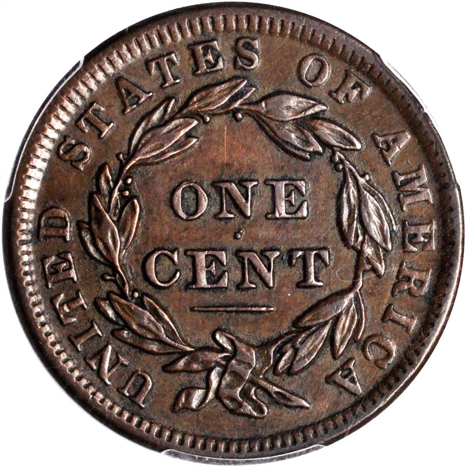 image for: 1838 Modified Matron Head Cent. N-2. Rarity-1. AU-50 (PCGS).