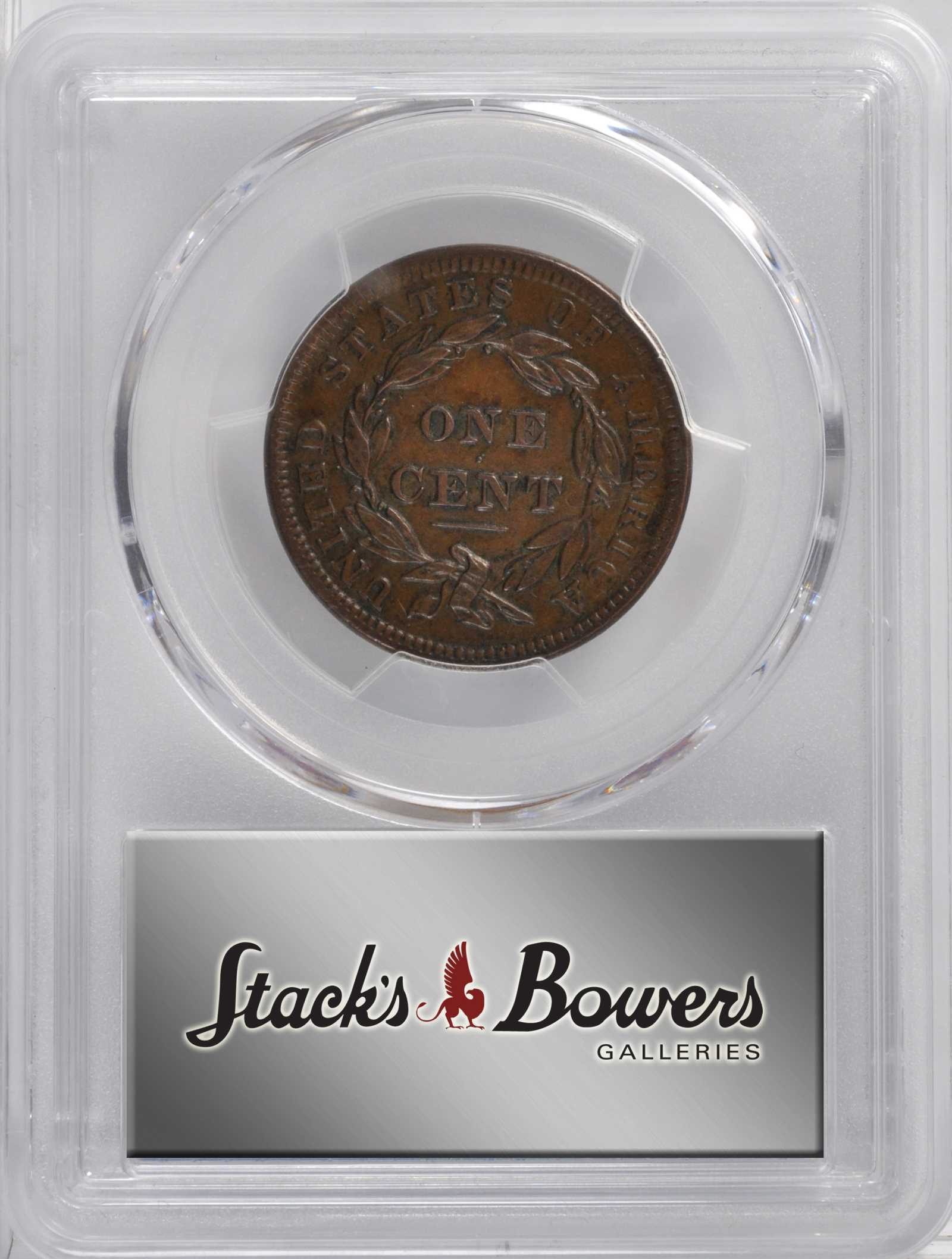 image for: 1838 Modified Matron Head Cent. N-2. Rarity-1. AU-50 (PCGS).