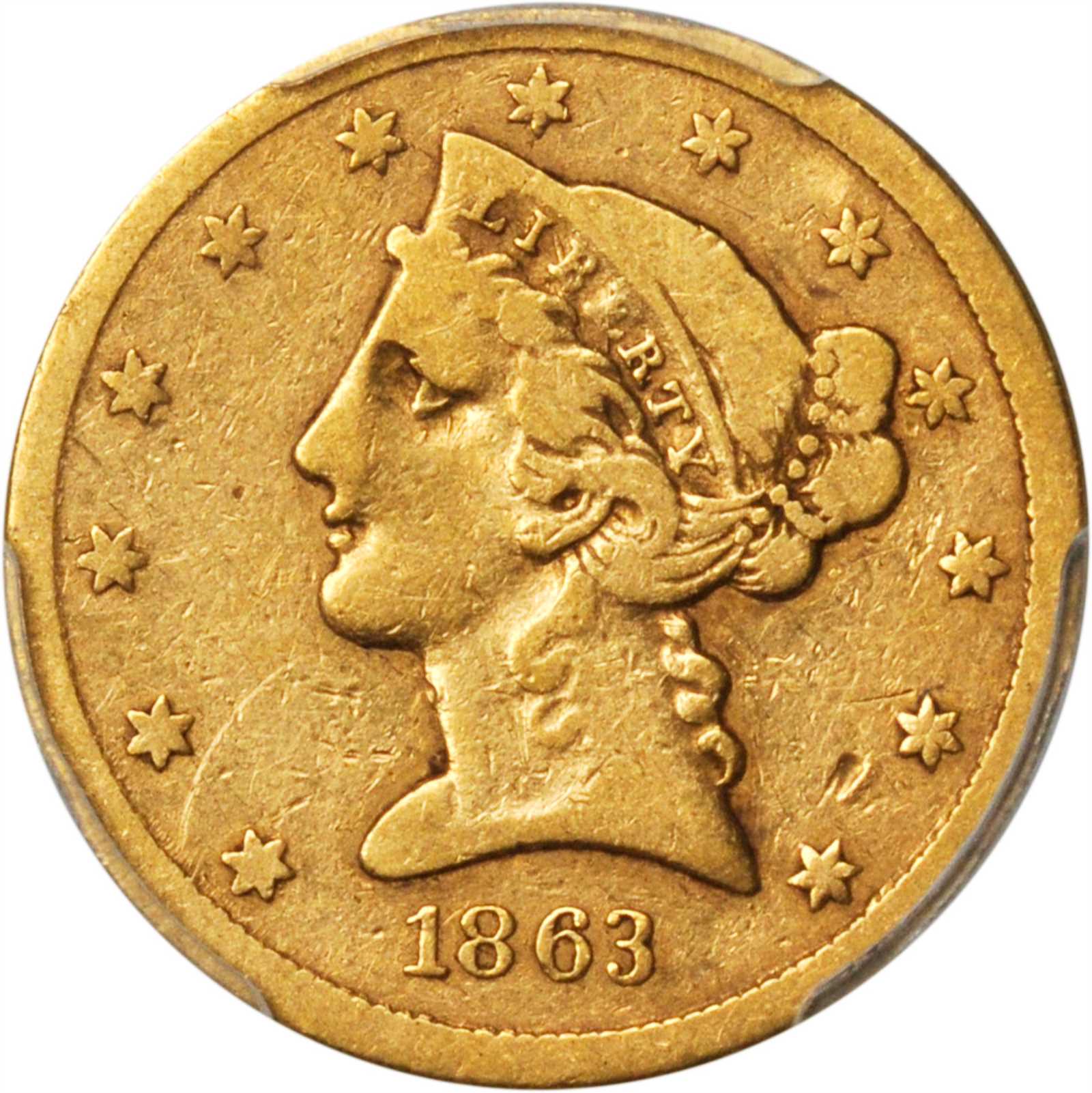 image for: 1863-S Liberty Head Half Eagle. VG-8 (PCGS).