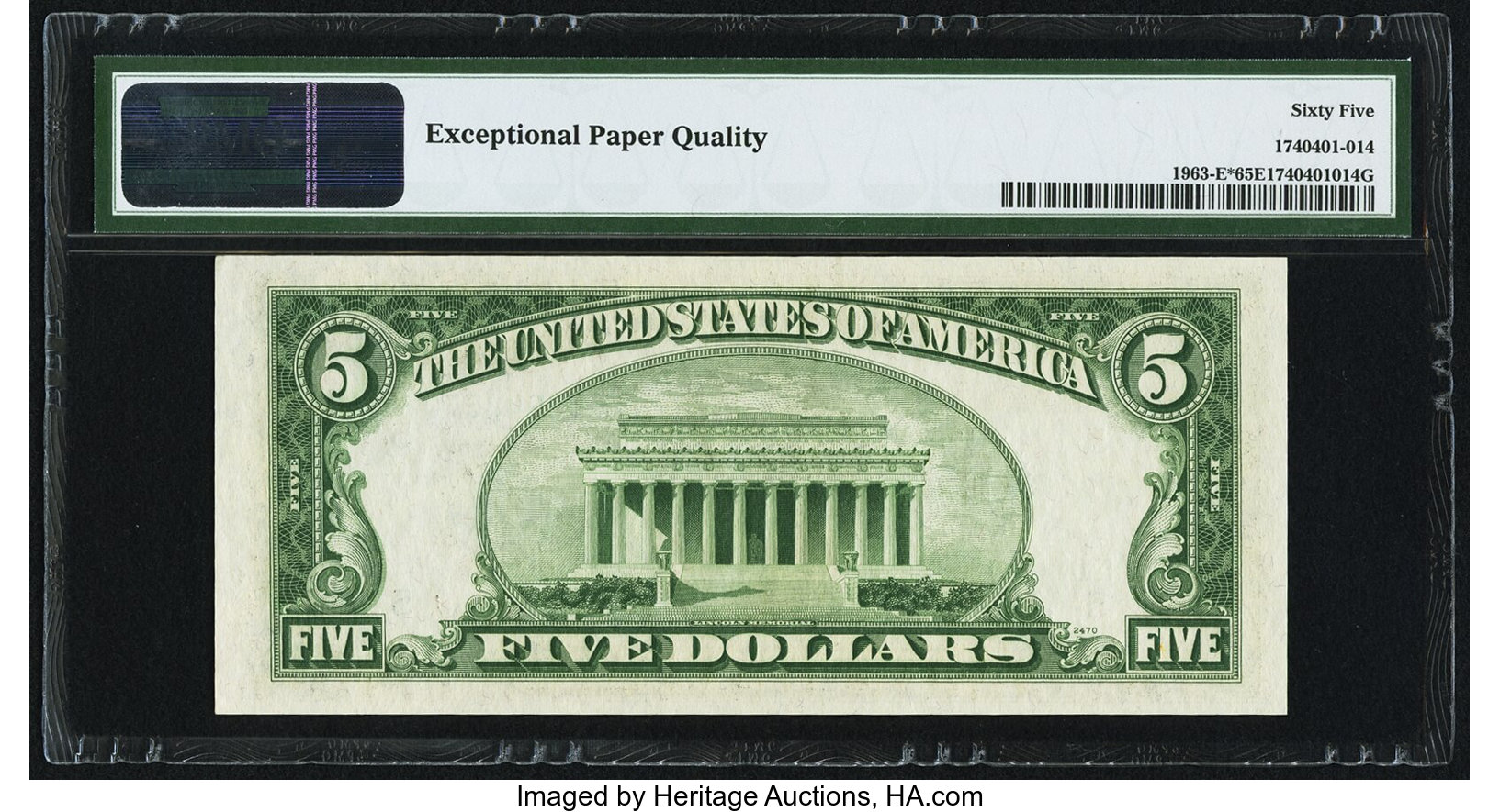 image for: Fr. 1963-E* $5 1950B Federal Reserve Note. PMG Gem Uncirculated 65 EPQ....