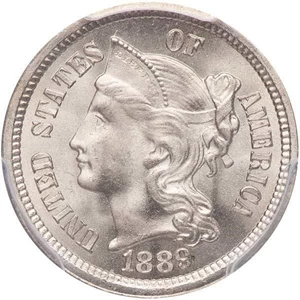 image for: 3CN 1889 PCGS MS67 CAC