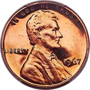 1967 Lincoln Memorial One Cent Coin from SMS Special Mint Set 1c Copper  Penny