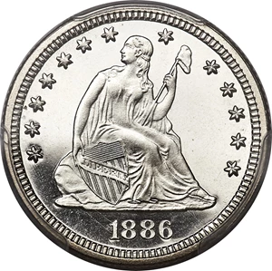 image for: 1886 25C PR65 Deep Cameo PCGS Secure. Briggs 2-B....
