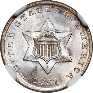 image for: 1851 3CS MS67+ NGC....