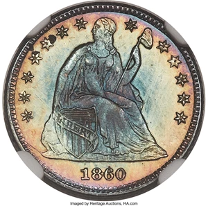 image for: 1860 H10C Transitional, Judd-267, Pollock-315, R.4, MS67 NGC....