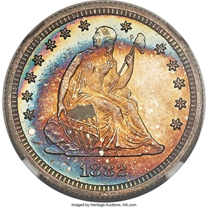 image for: 1882 25C PR67+ ★ NGC. Briggs 2-B....