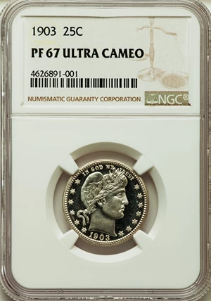 image for: 1903 25C PR67 Ultra Cameo NGC....
