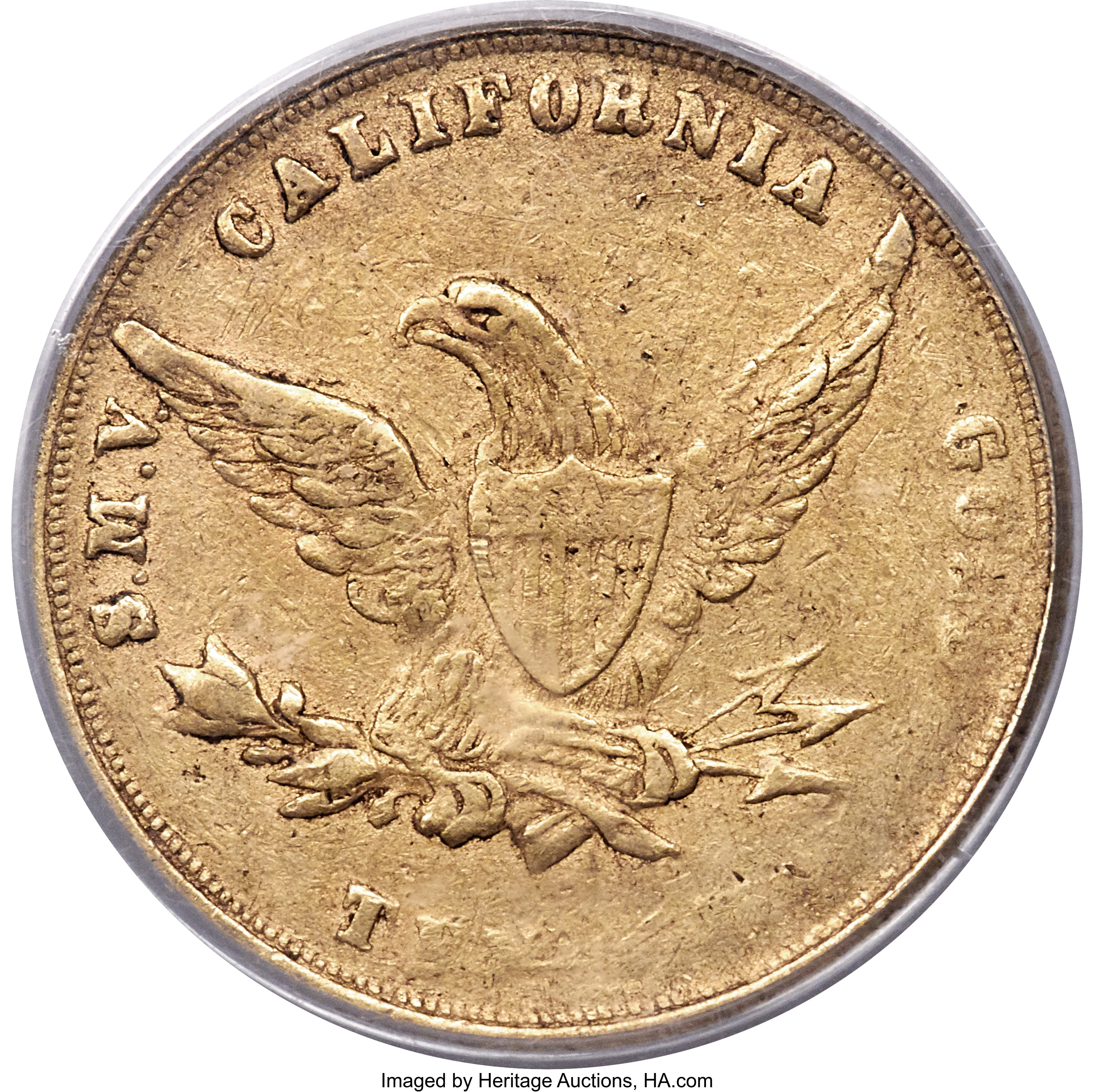 image for: 1855 $10 Wass Molitor Ten Dollar VF30 PCGS. K-6, High R.5....