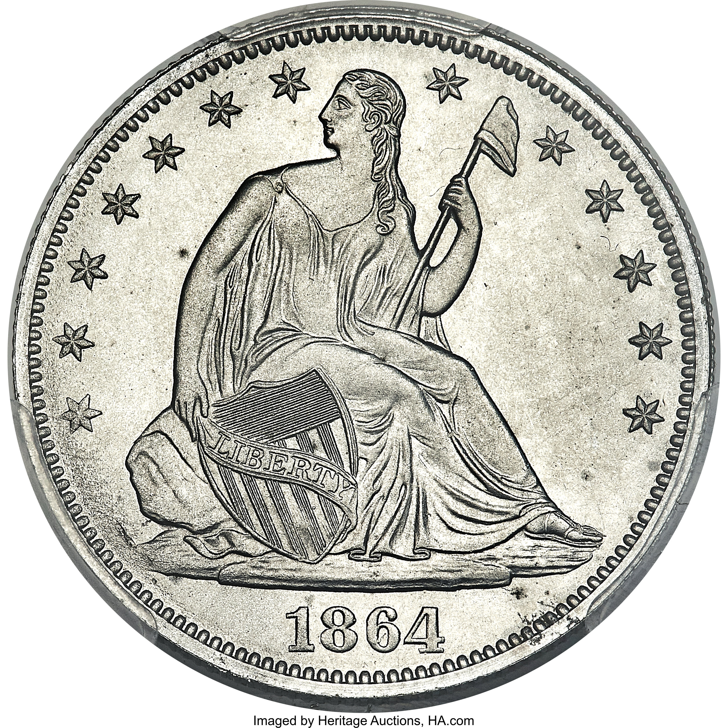 image for: 1864 50C Half Dollar, Judd-395, Pollock-463, R.8, PR64 PCGS....