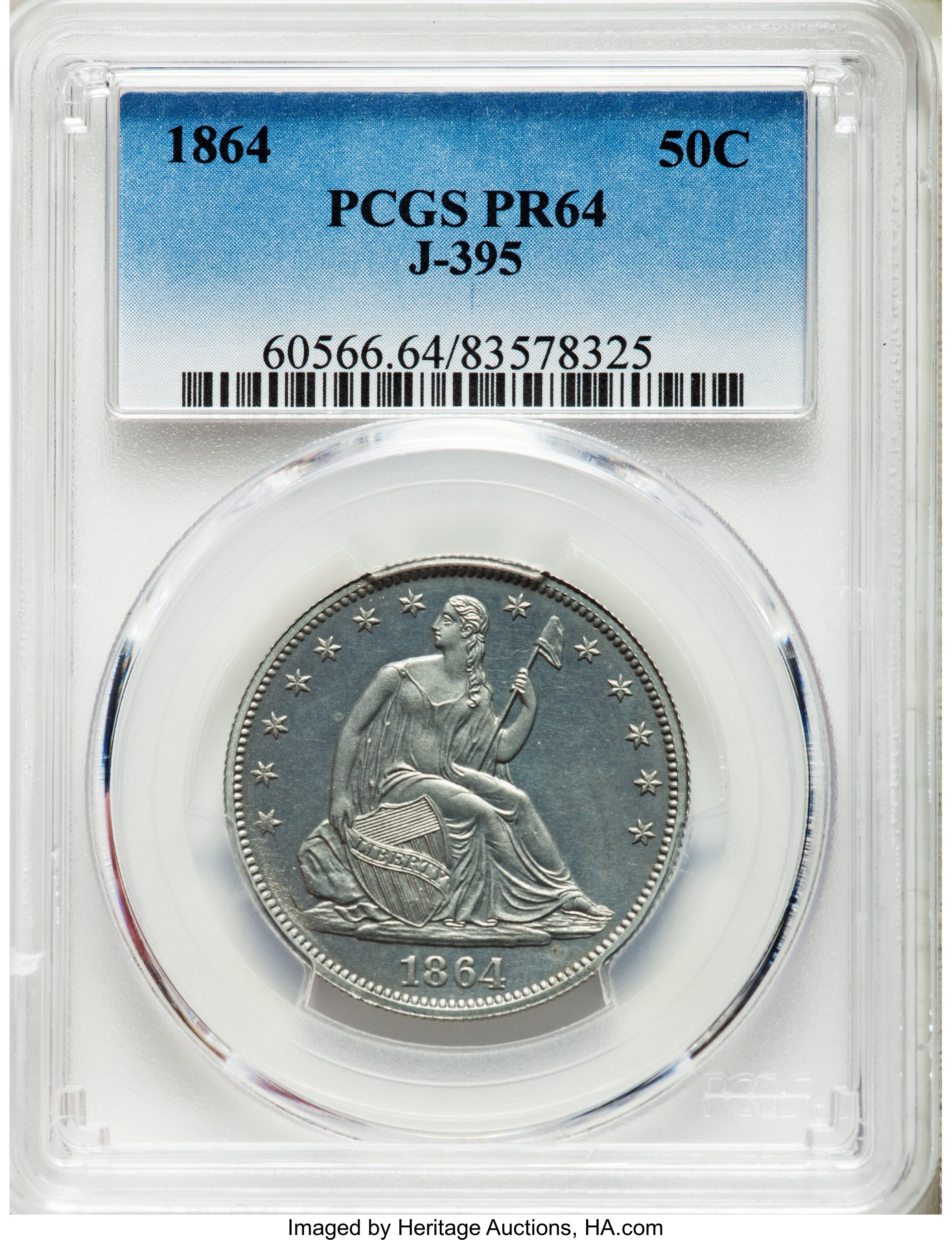 image for: 1864 50C Half Dollar, Judd-395, Pollock-463, R.8, PR64 PCGS....