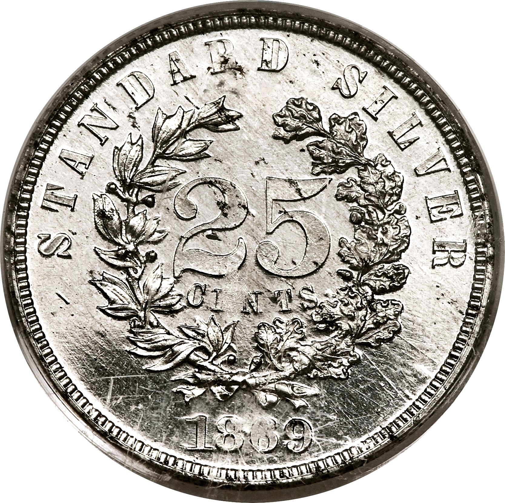 image for: 1869 25C Standard Silver Quarter Dollar, Judd-725, Pollock-806, High R.7, PR64 PCGS....