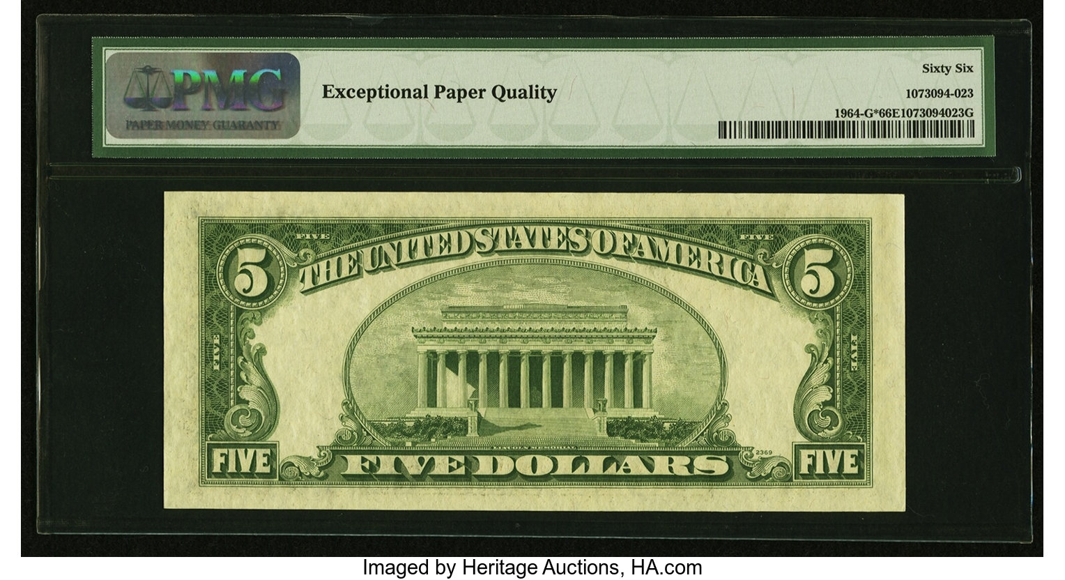 image for: Fr. 1964-G* $5 1950C Federal Reserve Star Note. PMG Gem Uncirculated 66 EPQ....