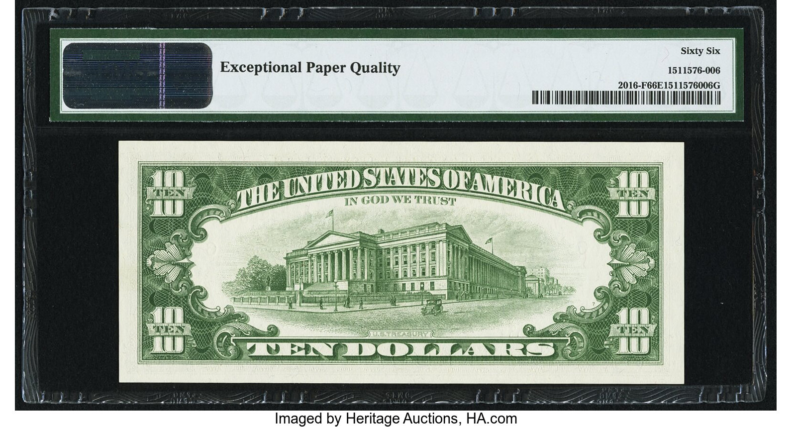 image for: Fr. 2016-F $10 1963 Federal Reserve Note. PMG Gem Uncirculated 66 EPQ....