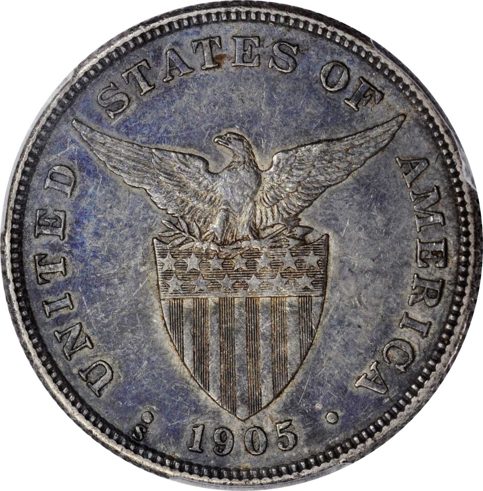 image for: PHILIPPINES. 50 Centavos, 1905-S. San Francisco Mint. PCGS AU-50 Gold Shield.