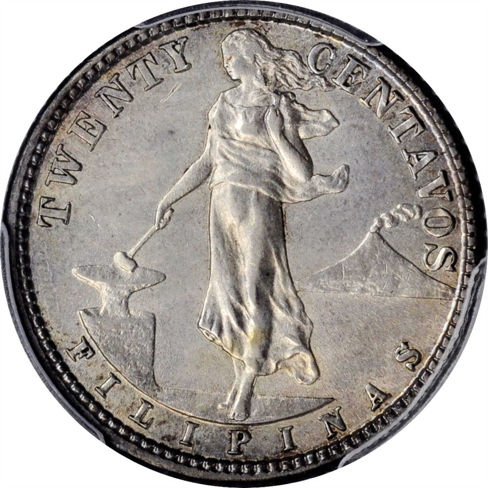 image for: PHILIPPINES. 20 Centavos, 1913-S. San Francisco Mint. PCGS MS-63 Gold Shield.
