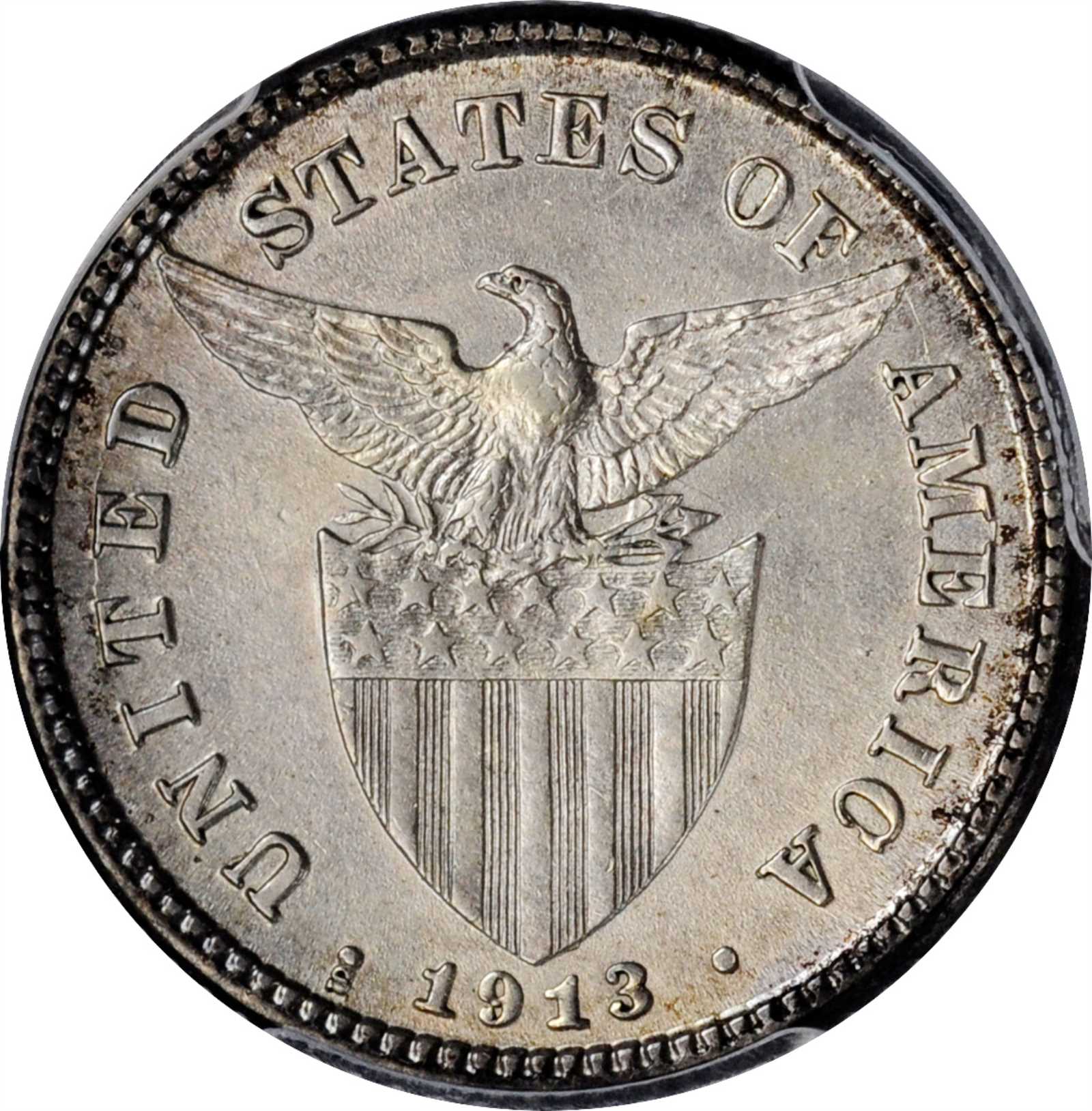 image for: PHILIPPINES. 20 Centavos, 1913-S. San Francisco Mint. PCGS MS-63 Gold Shield.