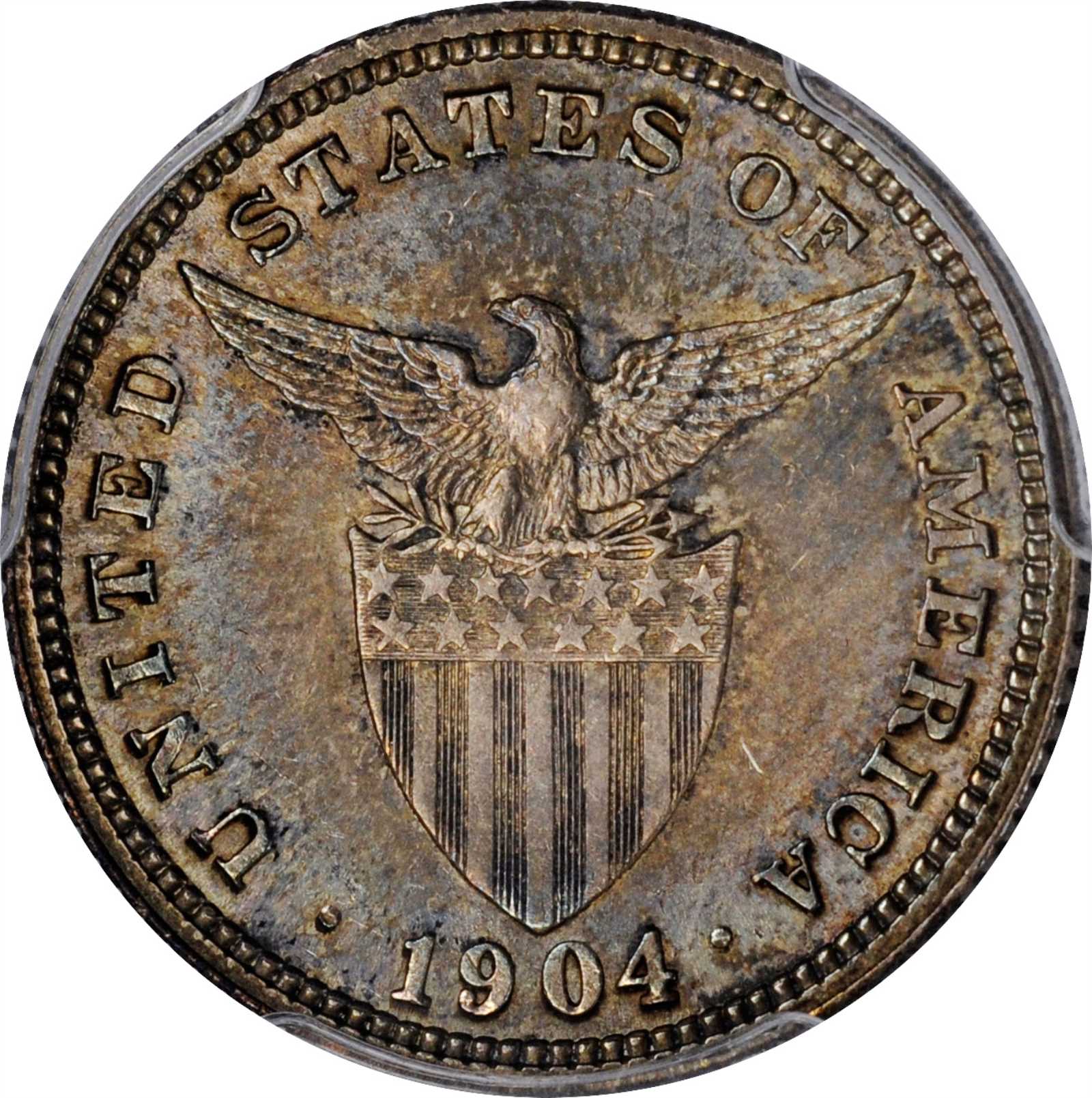 image for: PHILIPPINES. 20 Centavos, 1904. San Francisco Mint. PCGS MS-63 Gold Shield.