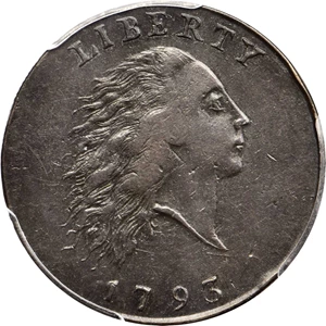 image for: 1793 Flowing Hair Cent. Chain Reverse. S-1. Rarity-4. AMERI. AU-53 (PCGS).