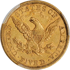 image for: 1866-S Liberty Head Half Eagle. Motto. AU-50 (PCGS).
