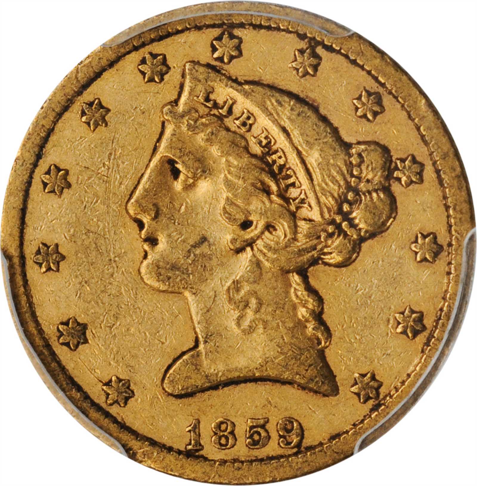 image for: 1859-S Liberty Head Half Eagle. VF-30 (PCGS). CAC.