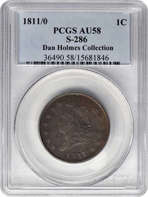 image for: 1811/0 Classic Head Cent. S-286. Rarity-3. AU-58 (PCGS).