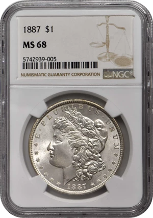 image for: 1887 Morgan Silver Dollar. MS-68 (NGC).