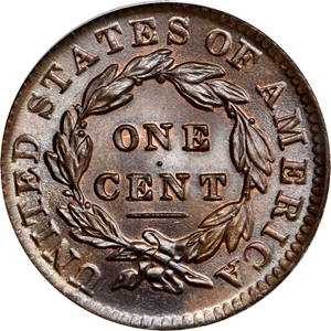 image for: 1831 Matron Head Cent. N-3. Rarity-1. Medium Letters. MS-65 BN (PCGS). CAC.