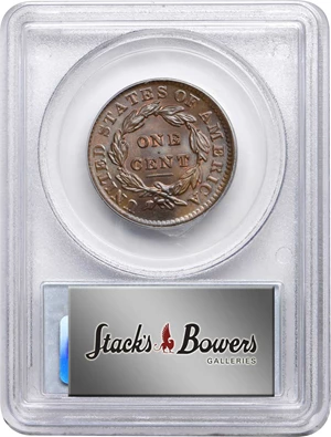 image for: 1831 Matron Head Cent. N-3. Rarity-1. Medium Letters. MS-65 BN (PCGS). CAC.
