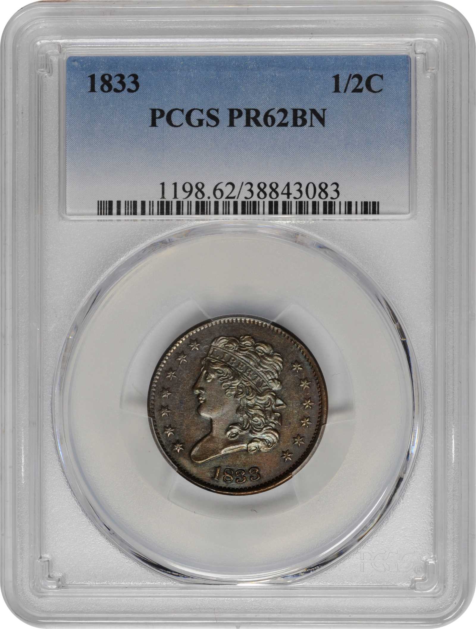 Classic Head Half Cent 1/2c 1831-1836 PR BN [Type] PR62 BN thumbnail 7